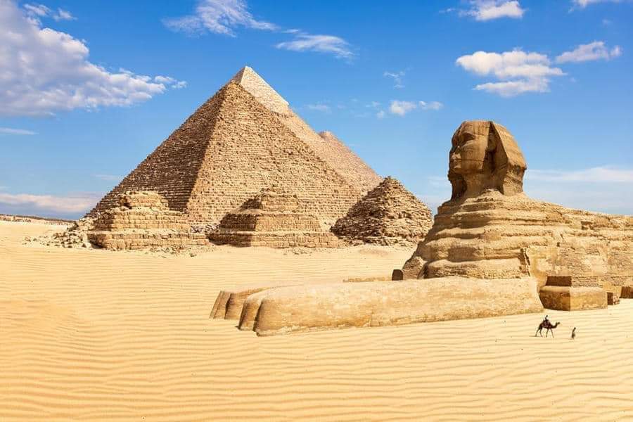 The Pyramids and sphinx in the Giza Plateau